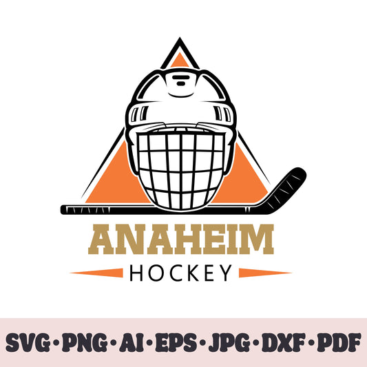 Anaheim Ducks hockey team SVG Cricut cut file. Hockey on ice PNG Clipart. Silhouette sublimation print. Sports fan image Ai, EPS, JPG, DXF, PDF.