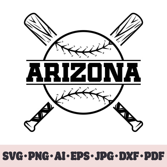 Arizona Diamondbacks baseball team SVG Cricut cut file. PNG Clipart. Silhouette sublimation print. Sports fan image Ai, EPS, JPG, DXF, PDF.