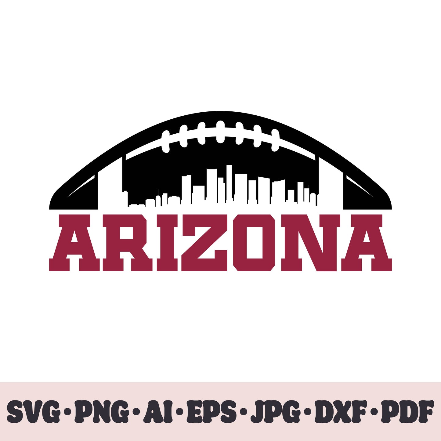 Arizona Cardinals football team SVG Cricut cut file. Rugby PNG Clipart. Silhouette sublimation print. Sports fan image Ai, EPS, JPG, DXF, PDF.