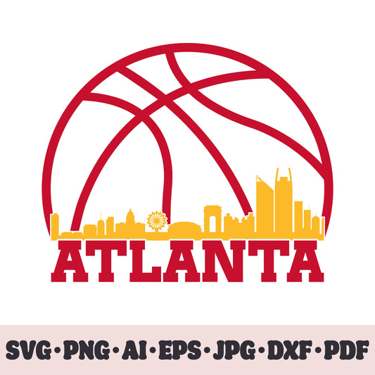 Atlanta Hawks basketball team SVG Cricut cut file. PNG Clipart. Silhouette sublimation print. Sports fan image Ai, EPS, JPG, DXF, PDF.