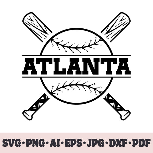 Atlanta Braves baseball team SVG Cricut cut file. PNG Clipart. Silhouette sublimation print. Sports fan image Ai, EPS, JPG, DXF, PDF.