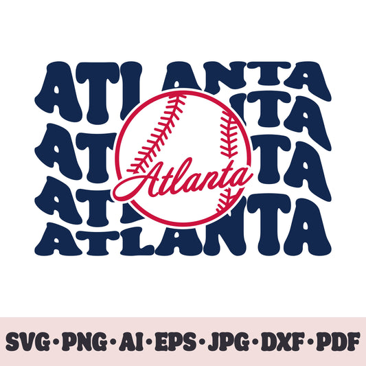 Atlanta Braves baseball team SVG Cricut cut file. PNG Clipart. Silhouette sublimation print. Sports fan image Ai, EPS, JPG, DXF, PDF.