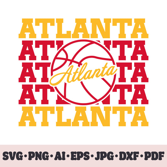 Atlanta Hawks basketball team SVG Cricut cut file. PNG Clipart. Silhouette sublimation print. Sports fan image Ai, EPS, JPG, DXF, PDF.