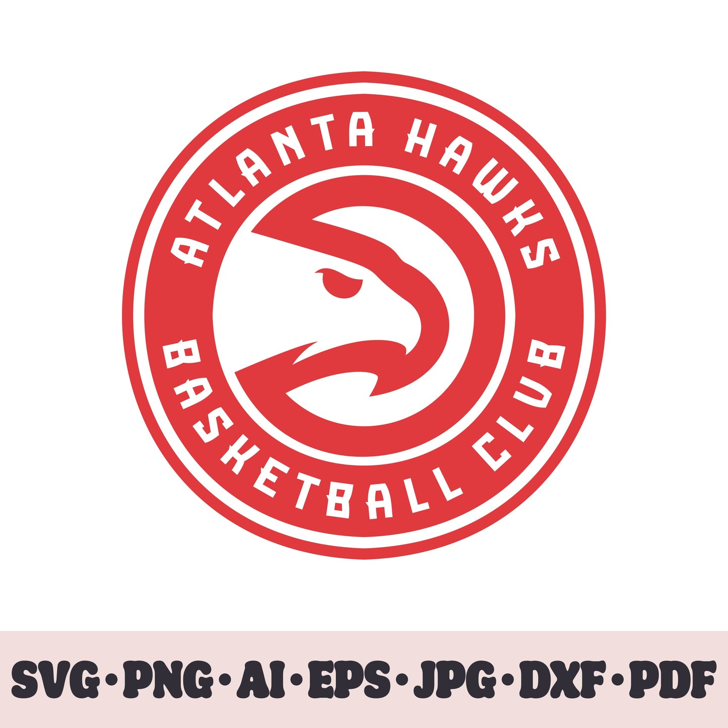 Atlanta Hawks basketball team SVG Cricut cut file. PNG Clipart. Silhouette sublimation print. Sports fan image Ai, EPS, JPG, DXF, PDF.