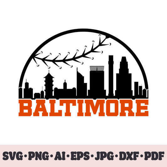 Baltimore Orioles baseball team SVG Cricut cut file. PNG Clipart. Silhouette sublimation print. Sports fan image Ai, EPS, JPG, DXF, PDF.