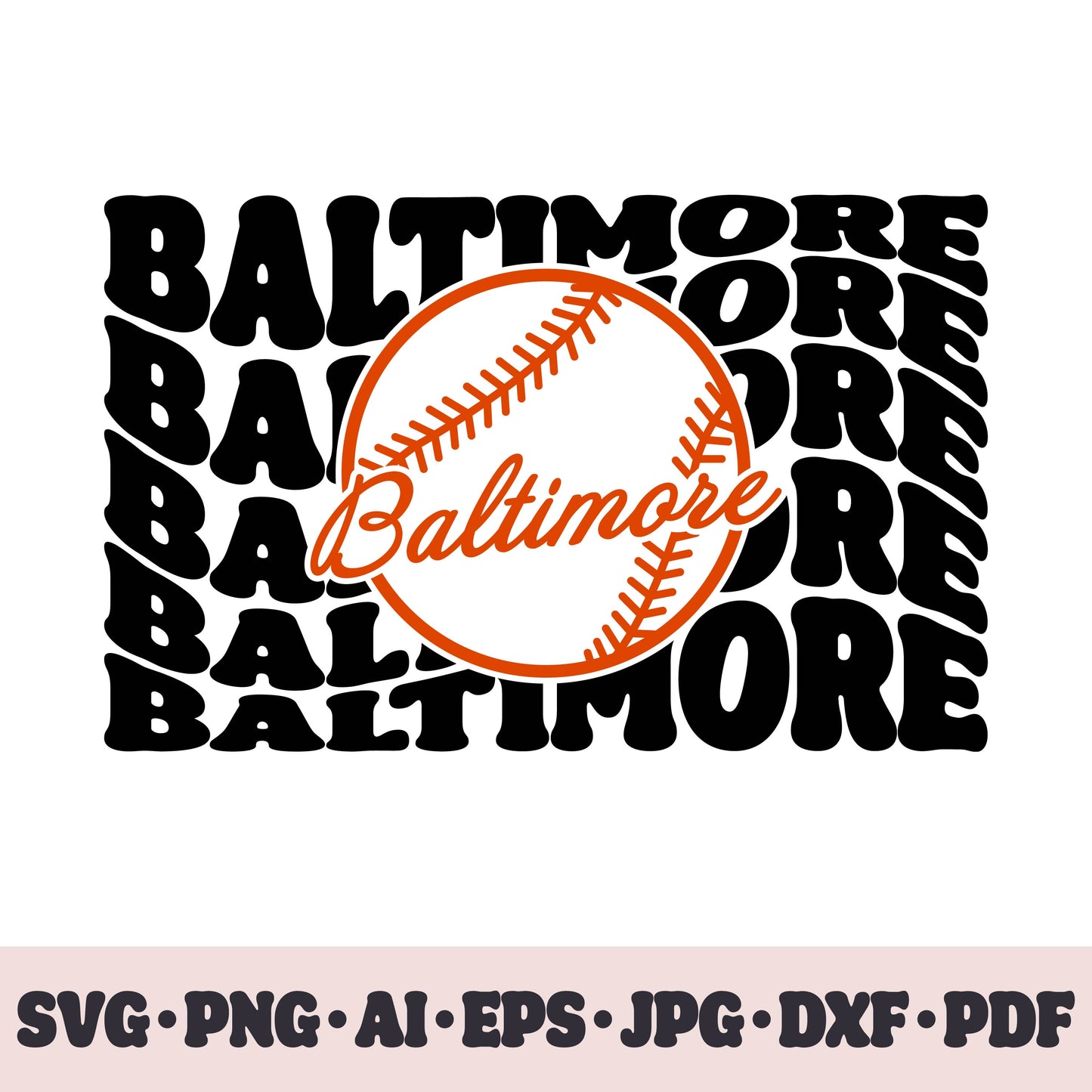 Baltimore Orioles baseball team SVG Cricut cut file. PNG Clipart. Silhouette sublimation print. Sports fan image Ai, EPS, JPG, DXF, PDF.