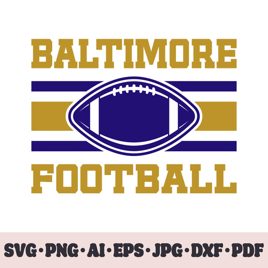 Baltimore Ravens football team SVG Cricut cut file. Rugby PNG Clipart. Silhouette sublimation print. Sports fan image Ai, EPS, JPG, DXF, PDF.