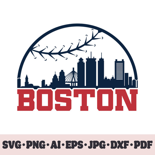 Boston Red Sox baseball team SVG Cricut cut file. PNG Clipart. Silhouette sublimation print. Sports fan image Ai, EPS, JPG, DXF, PDF.