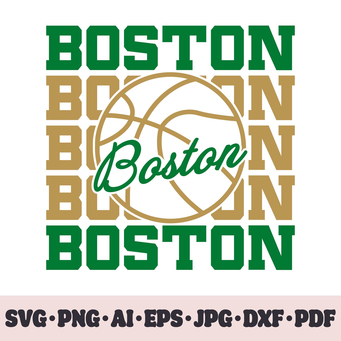 Boston Celtics basketball team SVG Cricut cut file. PNG Clipart. Silhouette sublimation print. Sports fan image Ai, EPS, JPG, DXF, PDF.