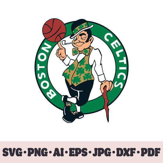 Boston Celtics basketball team SVG Cricut cut file. PNG Clipart. Silhouette sublimation print. Sports fan image Ai, EPS, JPG, DXF, PDF.