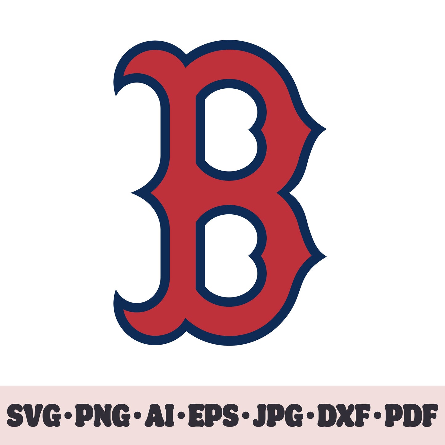 Boston Red Sox baseball team logo SVG Cricut cut file. PNG Clipart. Silhouette sublimation print. Sports fan image Ai, EPS, JPG, DXF, PDF. Logotype.