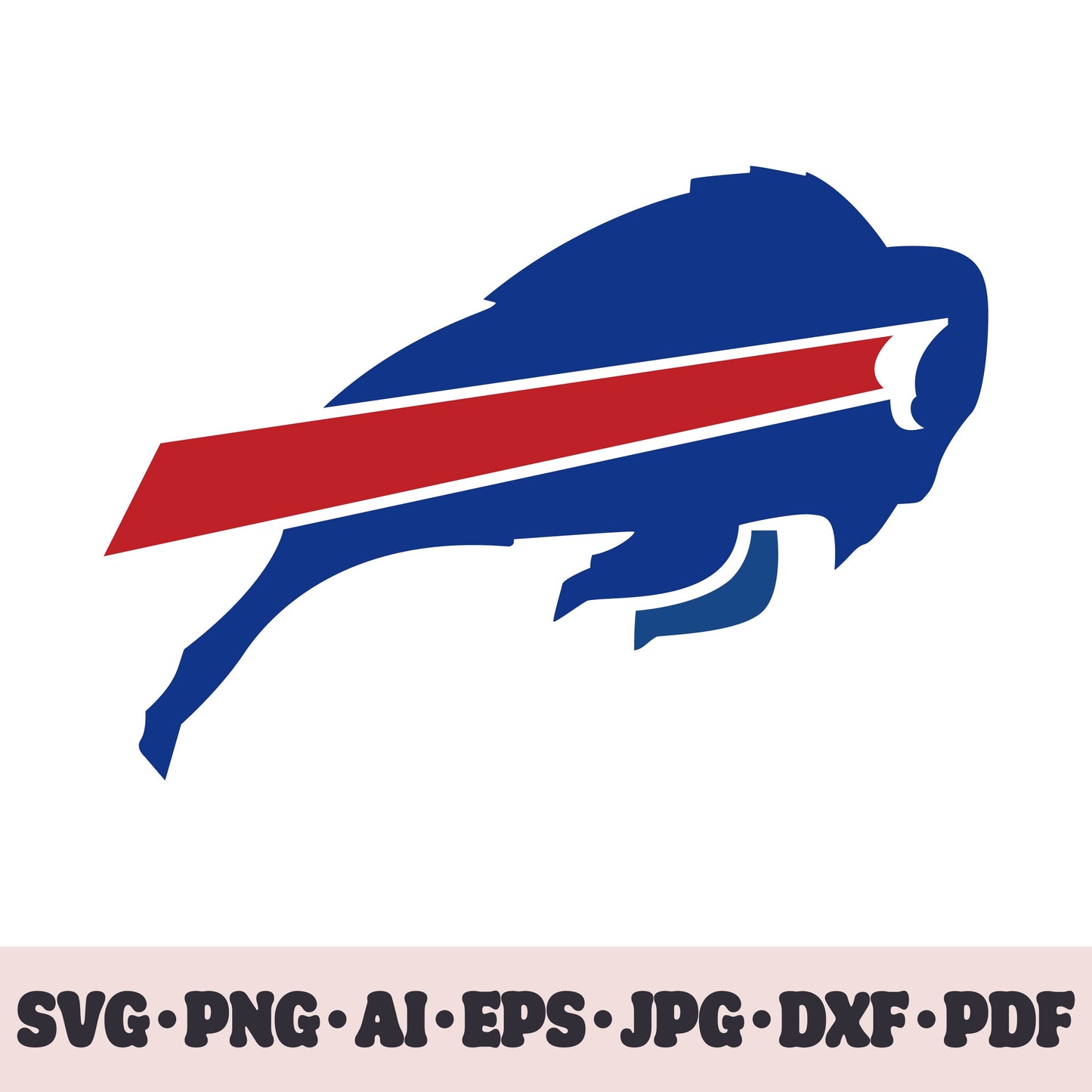 Buffalo Bills football team SVG Cricut cut file. Rugby PNG Clipart. Silhouette sublimation print. Sports fan image Ai, EPS, JPG, DXF, PDF. Logotype.