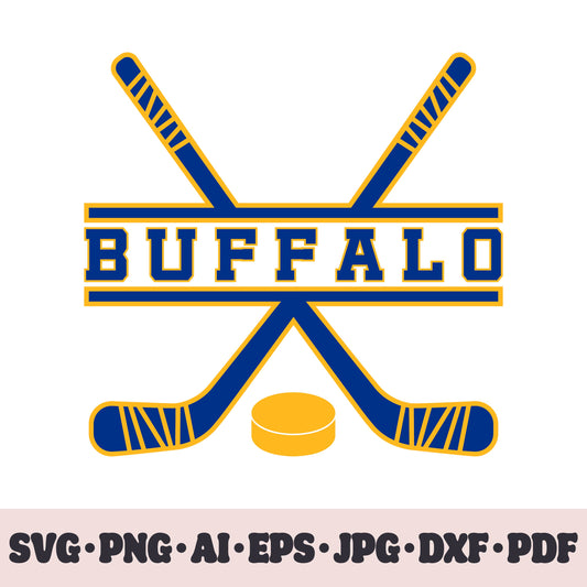 Buffalo Sabres hockey team SVG Cricut cut file. Hockey on ice PNG Clipart. Silhouette sublimation print. Sports fan image Ai, EPS, JPG, DXF, PDF.