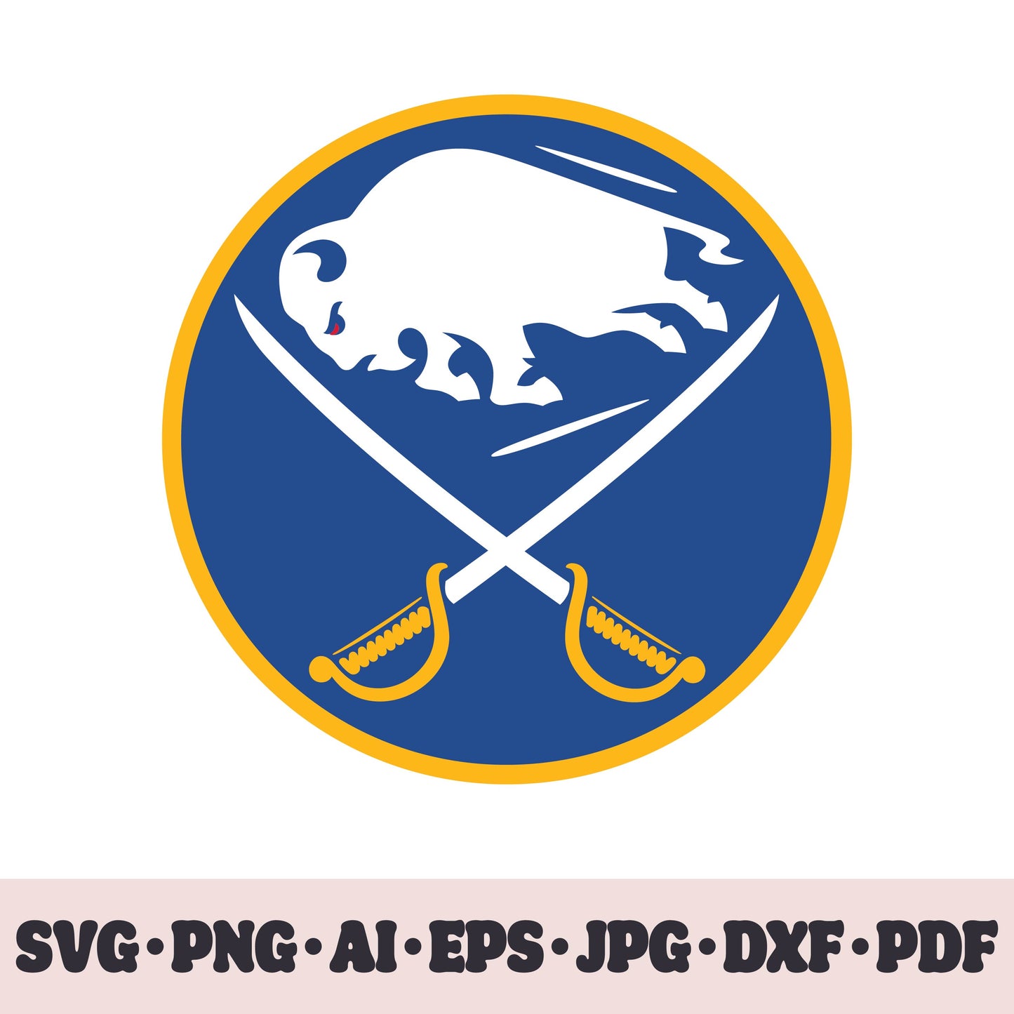 Buffalo Sabres hockey team SVG Cricut cut file. Hockey on ice PNG Clipart. Silhouette sublimation print. Sports fan image Ai, EPS, JPG, DXF, PDF. Logotype.