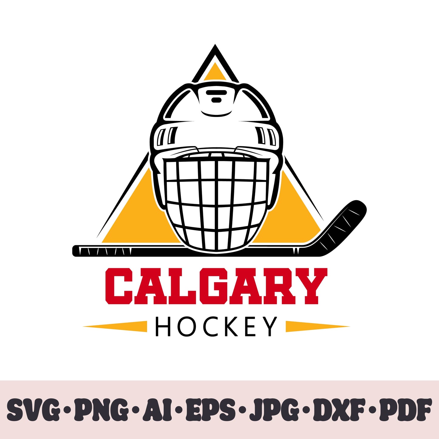 Calgary Flames hockey team SVG Cricut cut file. Hockey on ice PNG Clipart. Silhouette sublimation print. Sports fan image Ai, EPS, JPG, DXF, PDF.