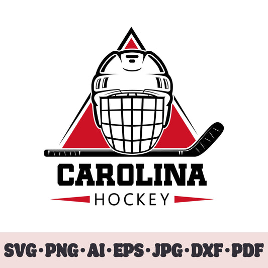 Carolina Hurricanes hockey team SVG Cricut cut file. Hockey on ice PNG Clipart. Silhouette sublimation print. Sports fan image Ai, EPS, JPG, DXF, PDF.