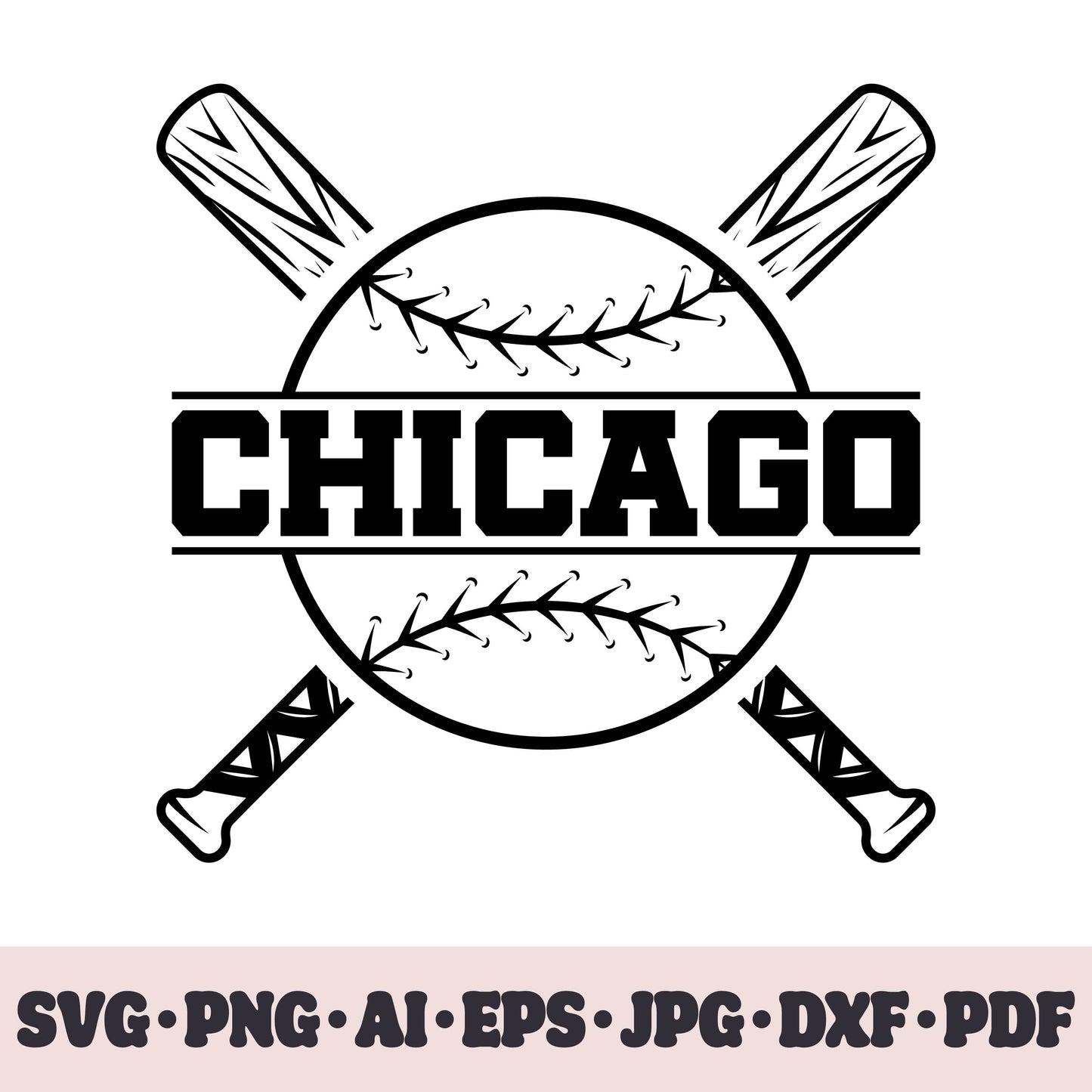 Chicago White Sox baseball team SVG Cricut cut file. PNG Clipart. Silhouette sublimation print. Sports fan image Ai, EPS, JPG, DXF, PDF.