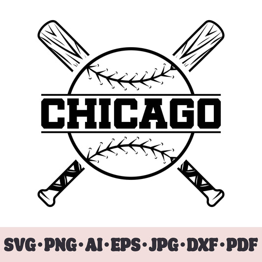 Chicago Cubs baseball team SVG Cricut cut file. PNG Clipart. Silhouette sublimation print. Sports fan image Ai, EPS, JPG, DXF, PDF.