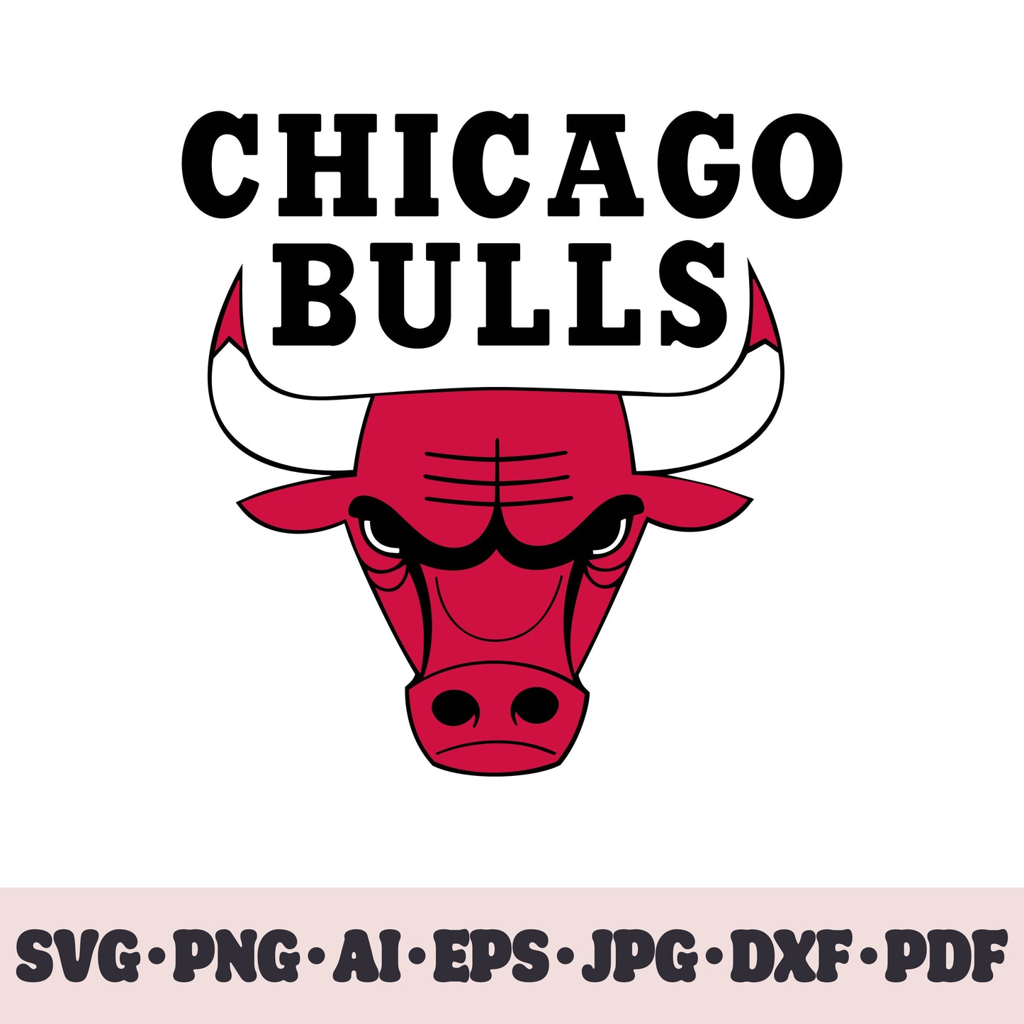 Chicago Bulls basketball team SVG Cricut cut file. PNG Clipart. Silhouette sublimation print. Sports fan image Ai, EPS, JPG, DXF, PDF.