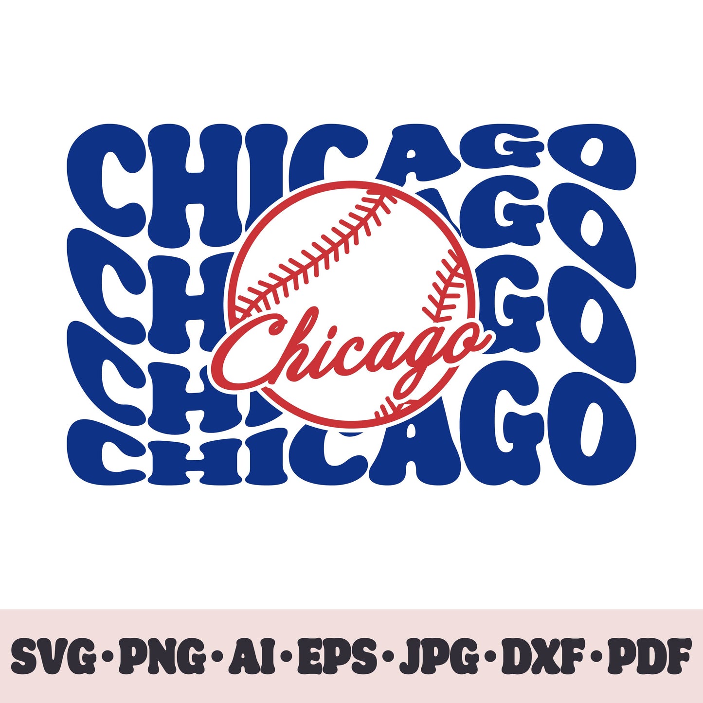 Chicago Cubs baseball team SVG Cricut cut file. PNG Clipart. Silhouette sublimation print. Sports fan image Ai, EPS, JPG, DXF, PDF.