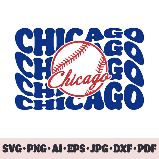 Chicago Cubs baseball team SVG Cricut cut file. PNG Clipart. Silhouette sublimation print. Sports fan image Ai, EPS, JPG, DXF, PDF.