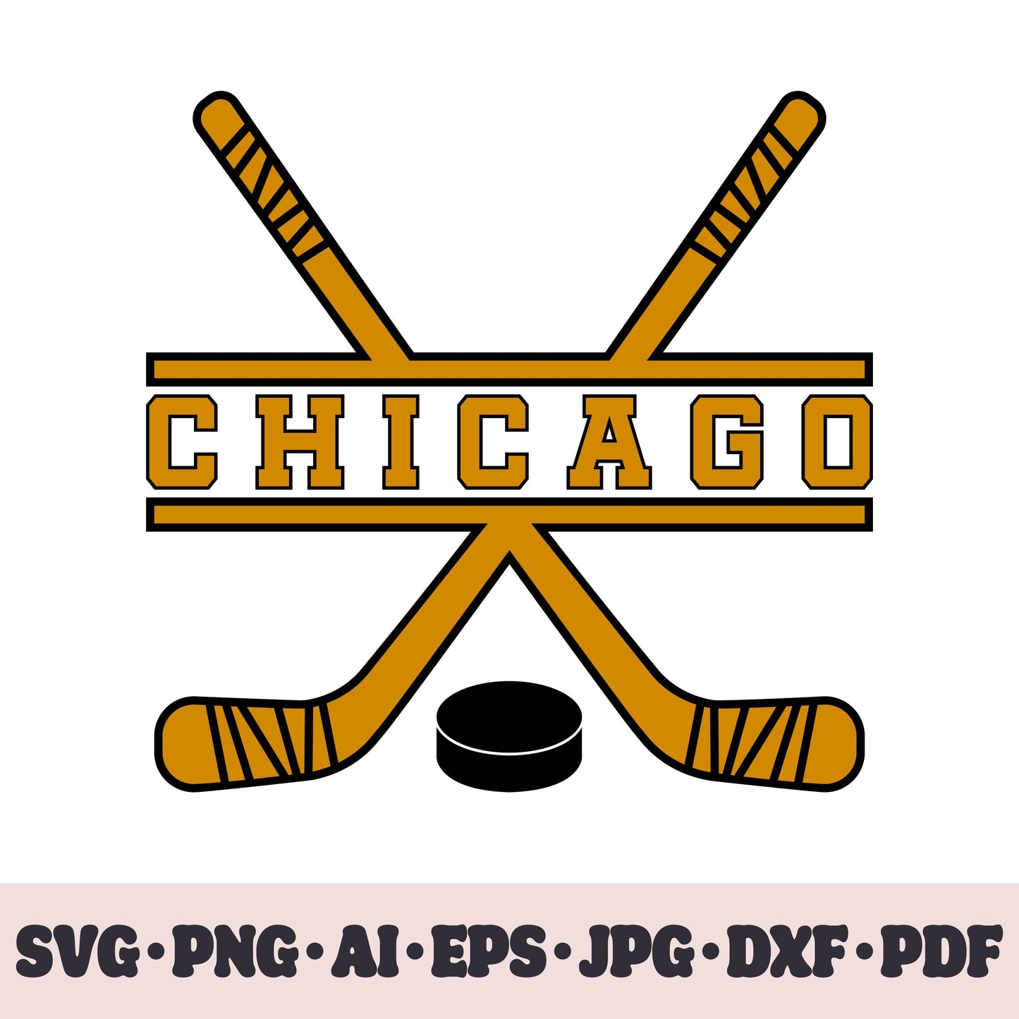 Chicago Blackhawks hockey team SVG Cricut cut file. Hockey on ice PNG Clipart. Silhouette sublimation print. Sports fan image Ai, EPS, JPG, DXF, PDF.