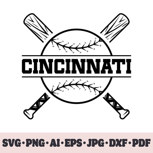 Cincinnati Reds baseball team SVG Cricut cut file. PNG Clipart. Silhouette sublimation print. Sports fan image Ai, EPS, JPG, DXF, PDF.