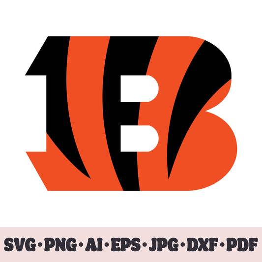 Cincinnati Bengals football team SVG Cricut cut file. Rugby PNG Clipart. Silhouette sublimation print. Sports fan image Ai, EPS, JPG, DXF, PDF. Logotype.