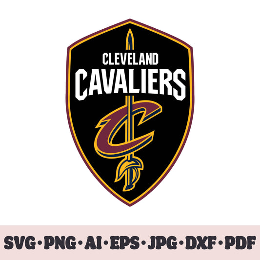 Cleveland Cavaliers basketball team SVG Cricut cut file. PNG Clipart. Silhouette sublimation print. Sports fan image Ai, EPS, JPG, DXF, PDF.