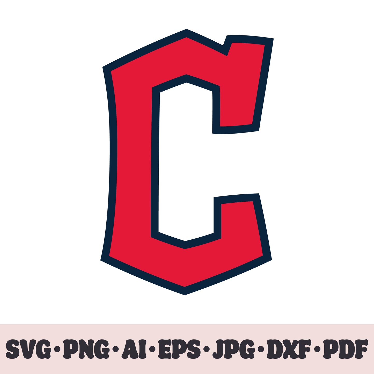 Cleveland Guardians baseball team logo SVG Cricut cut file. PNG Clipart. Silhouette sublimation print. Sports fan image Ai, EPS, JPG, DXF, PDF. Logotype.