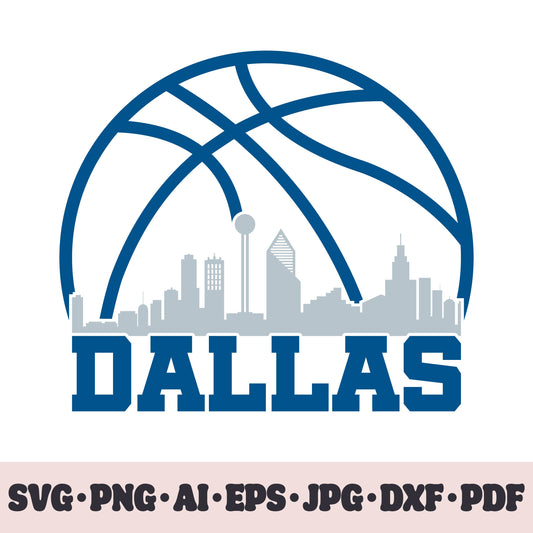 Dallas Mavericks team SVG Cricut cut file. PNG Clipart. Silhouette sublimation print. Sports fan image Ai, EPS, JPG, DXF, PDF.