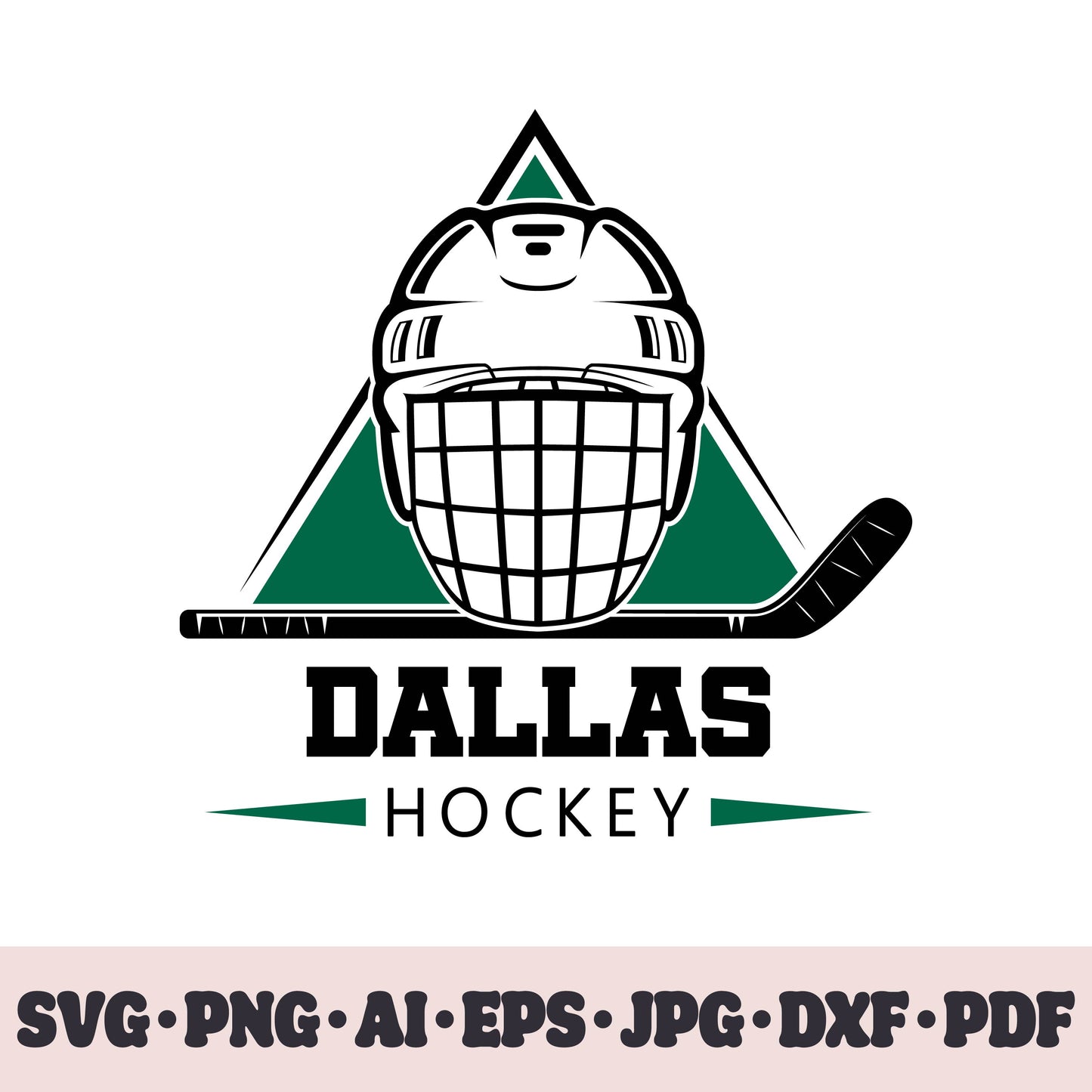 Dallas Stars hockey team SVG Cricut cut file. Hockey on ice PNG Clipart. Silhouette sublimation print. Sports fan image Ai, EPS, JPG, DXF, PDF.