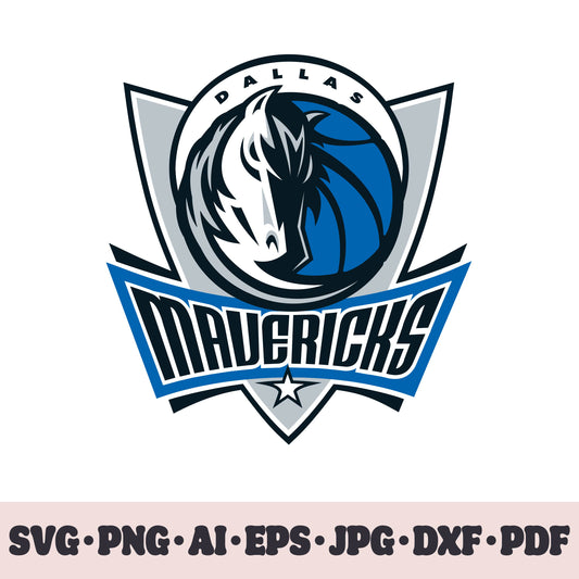 Dallas Mavericks basketball team SVG Cricut cut file. PNG Clipart. Silhouette sublimation print. Sports fan image Ai, EPS, JPG, DXF, PDF.