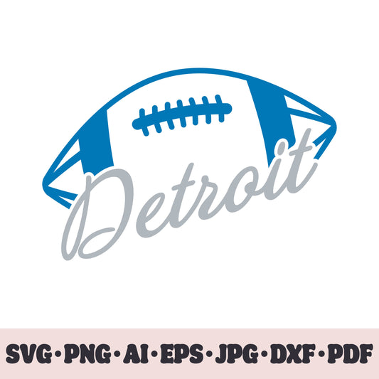 Detroit Lions football team SVG Cricut cut file. Rugby PNG Clipart. Silhouette sublimation print. Sports fan image Ai, EPS, JPG, DXF, PDF.