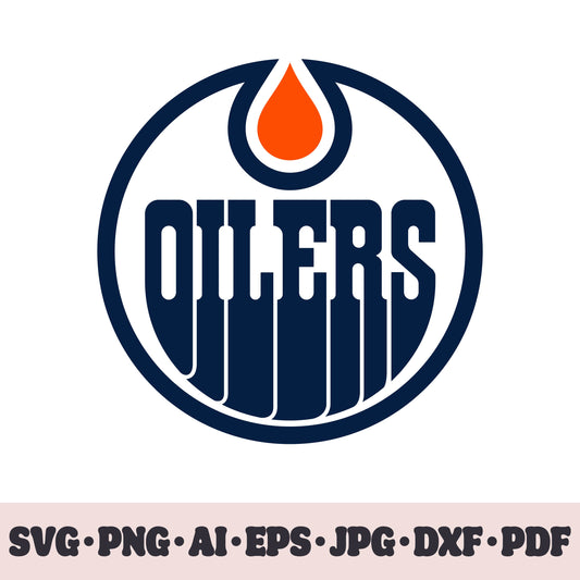 Edmonton Oilers hockey team SVG Cricut cut file. Hockey on ice PNG Clipart. Silhouette sublimation print. Sports fan image Ai, EPS, JPG, DXF, PDF. Logotype.