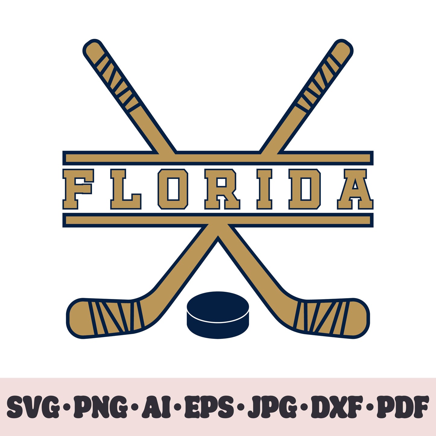 Florida Panthers hockey team SVG Cricut cut file. Hockey on ice PNG Clipart. Silhouette sublimation print. Sports fan image Ai, EPS, JPG, DXF, PDF.