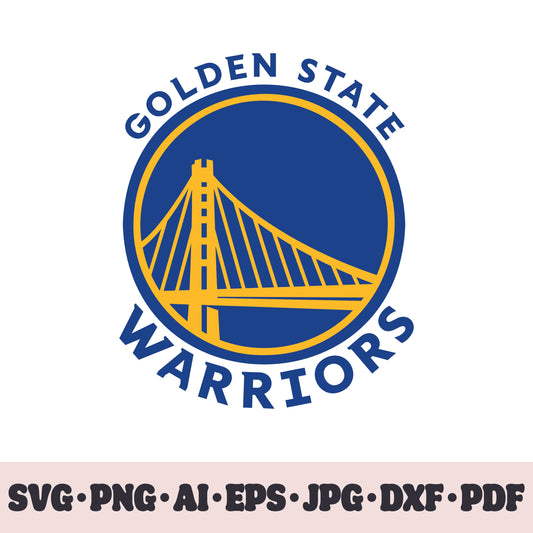 Golden State Warriors basketball team SVG Cricut cut file. PNG Clipart. Silhouette sublimation print. Sports fan image Ai, EPS, JPG, DXF, PDF.