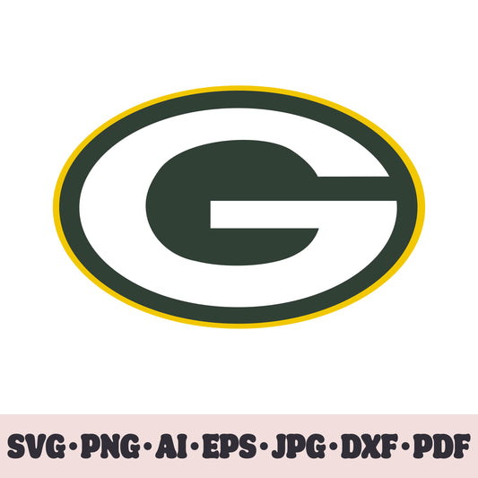 Green Bay Packers football team SVG Cricut cut file. Rugby PNG Clipart. Silhouette sublimation print. Sports fan image Ai, EPS, JPG, DXF, PDF. Logotype.