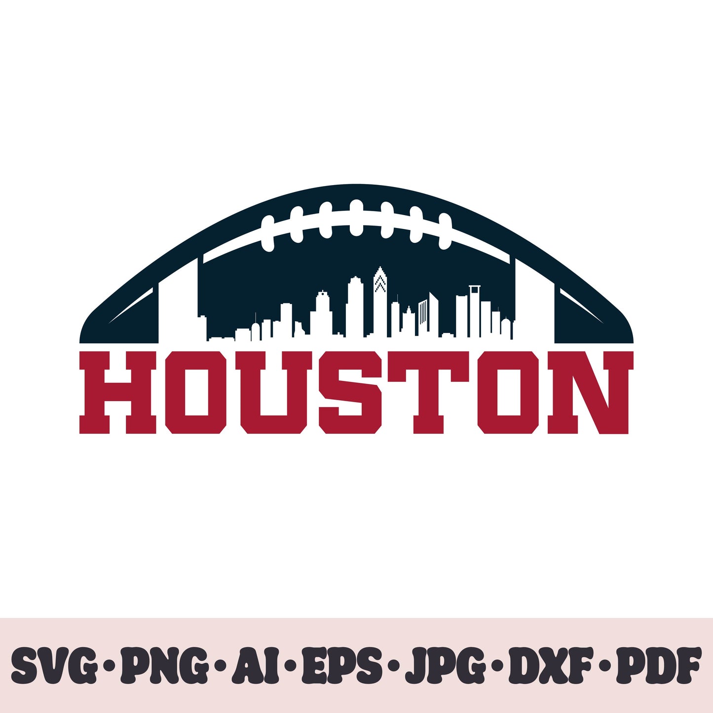 Houston Texans football team SVG Cricut cut file. Rugby PNG Clipart. Silhouette sublimation print. Sports fan image Ai, EPS, JPG, DXF, PDF.