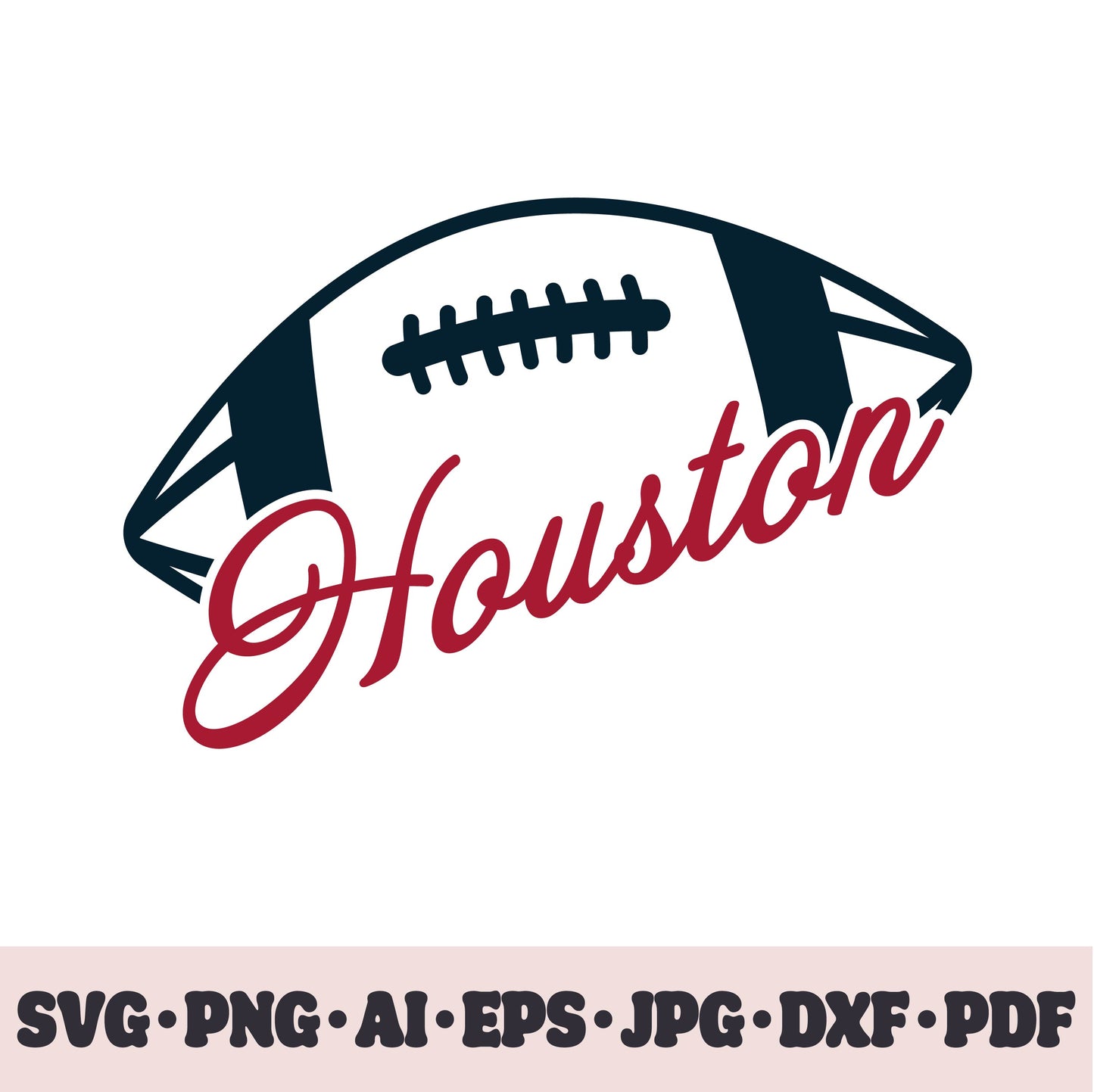 Houston Texans football team SVG Cricut cut file. Rugby PNG Clipart. Silhouette sublimation print. Sports fan image Ai, EPS, JPG, DXF, PDF.