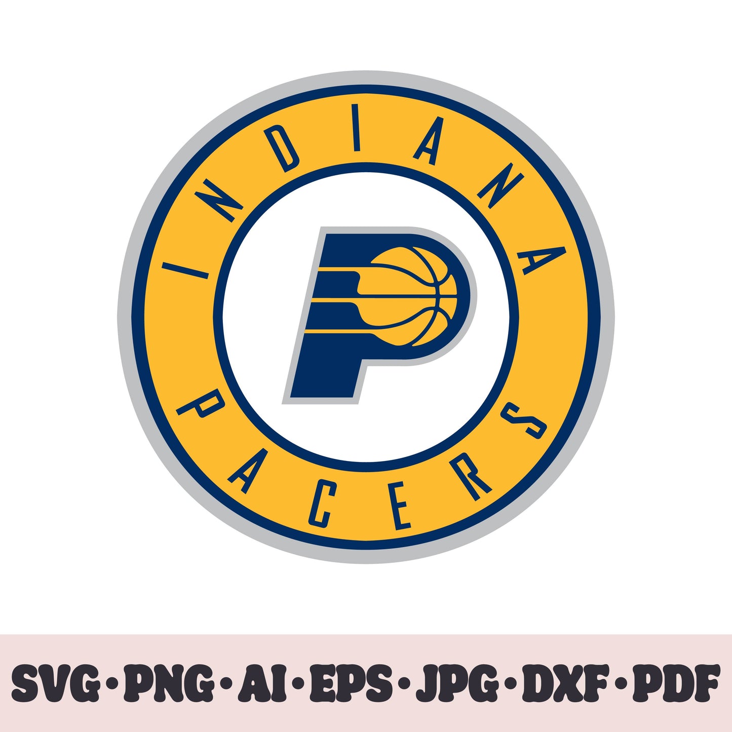 Indiana Pacers basketball team SVG Cricut cut file. PNG Clipart. Silhouette sublimation print. Sports fan image Ai, EPS, JPG, DXF, PDF.