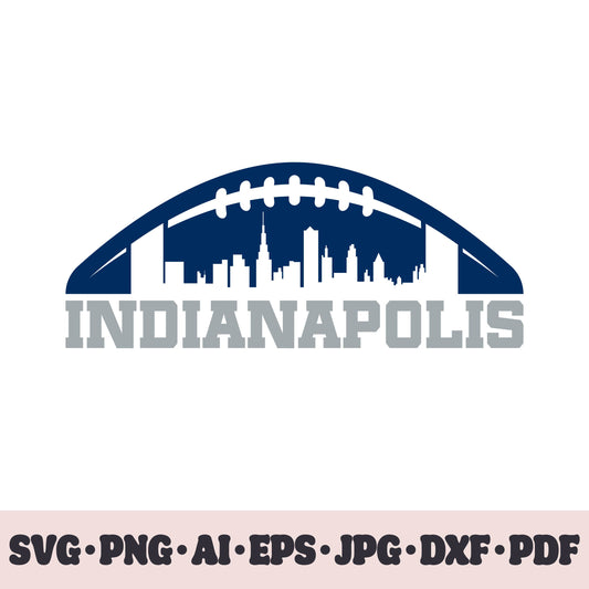 Indianapolis Colts football team SVG Cricut cut file. Rugby PNG Clipart. Silhouette sublimation print. Sports fan image Ai, EPS, JPG, DXF, PDF.