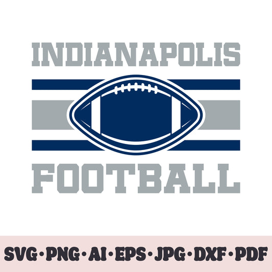 Indianapolis Colts football team SVG Cricut cut file. Rugby PNG Clipart. Silhouette sublimation print. Sports fan image Ai, EPS, JPG, DXF, PDF.