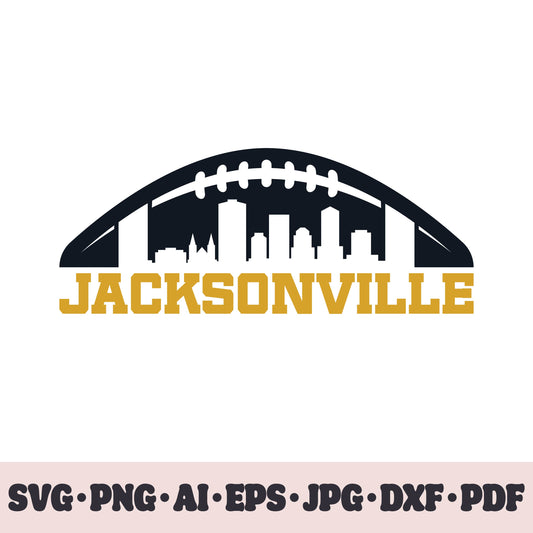 Jacksonville Jaguars football team SVG Cricut cut file. Rugby PNG Clipart. Silhouette sublimation print. Sports fan image Ai, EPS, JPG, DXF, PDF.