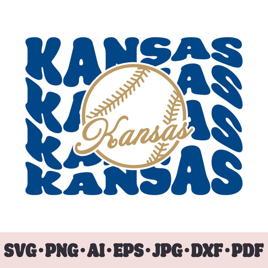 Kansas City Royals baseball team SVG Cricut cut file. PNG Clipart. Silhouette sublimation print. Sports fan image Ai, EPS, JPG, DXF, PDF.