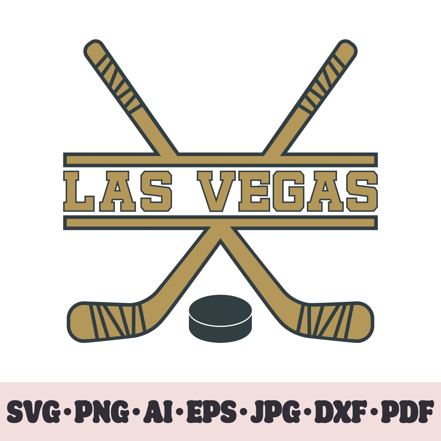 Vegas Golden Knights hockey team SVG Cricut cut file. Hockey on ice PNG Clipart. Silhouette sublimation print. Sports fan image Ai, EPS, JPG, DXF, PDF.