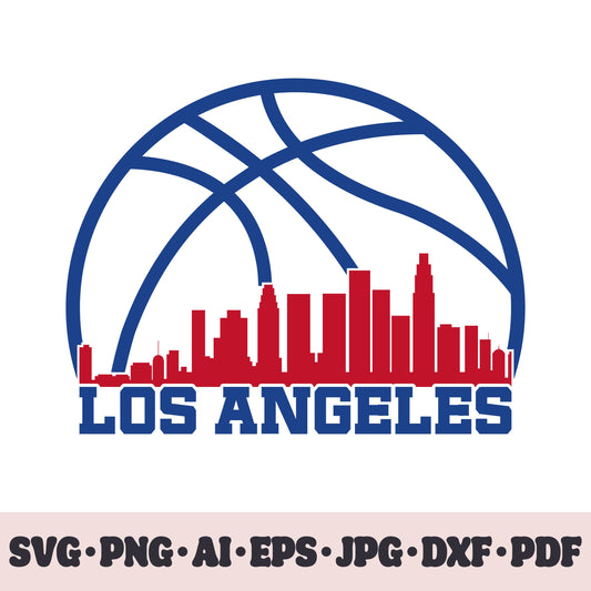 Los Angeles Clippers basketball team SVG Cricut cut file. PNG Clipart. Silhouette sublimation print. Sports fan image Ai, EPS, JPG, DXF, PDF.