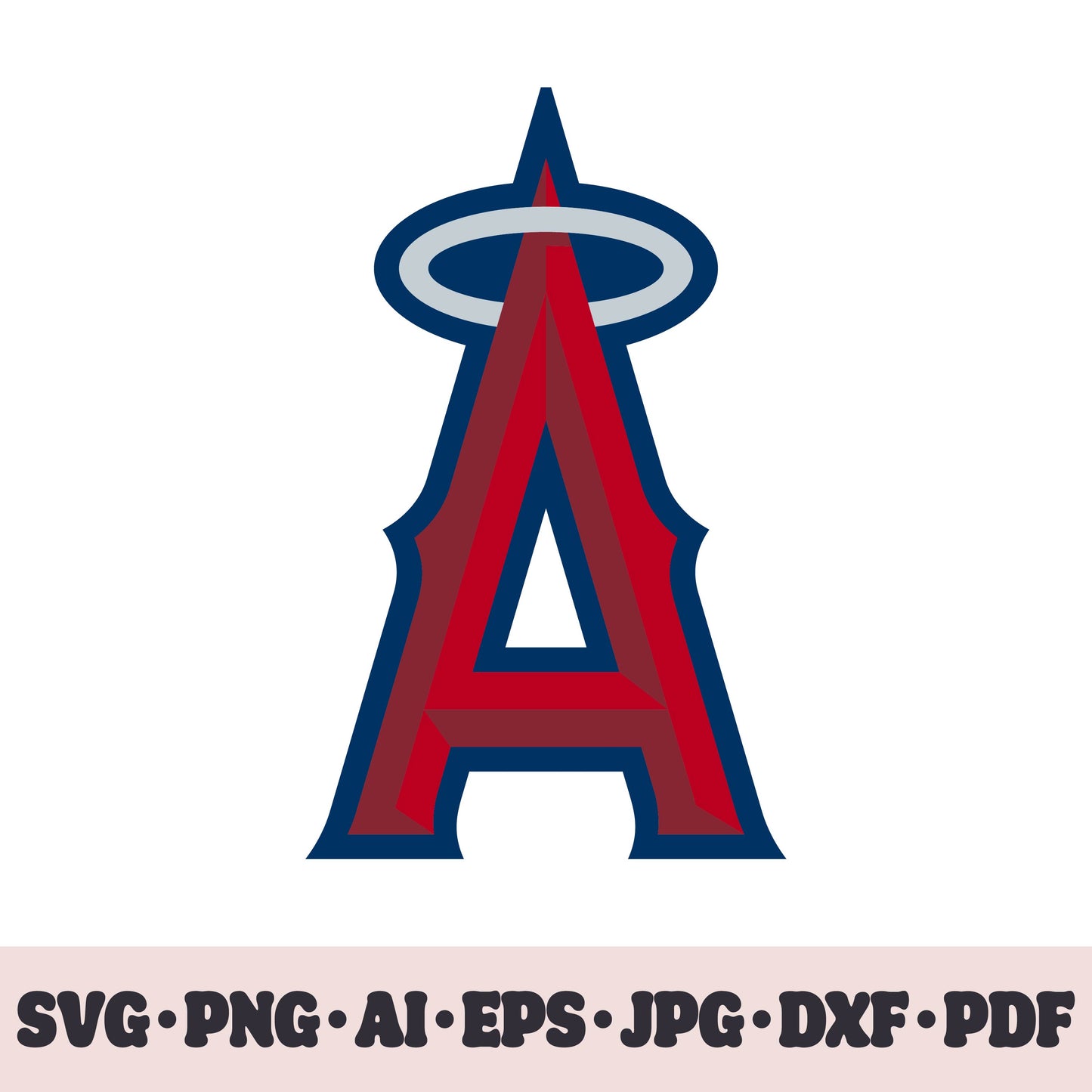 Los Angeles Angels baseball team logo SVG Cricut cut file. PNG Clipart. Silhouette sublimation print. Sports fan image Ai, EPS, JPG, DXF, PDF. Logotype.