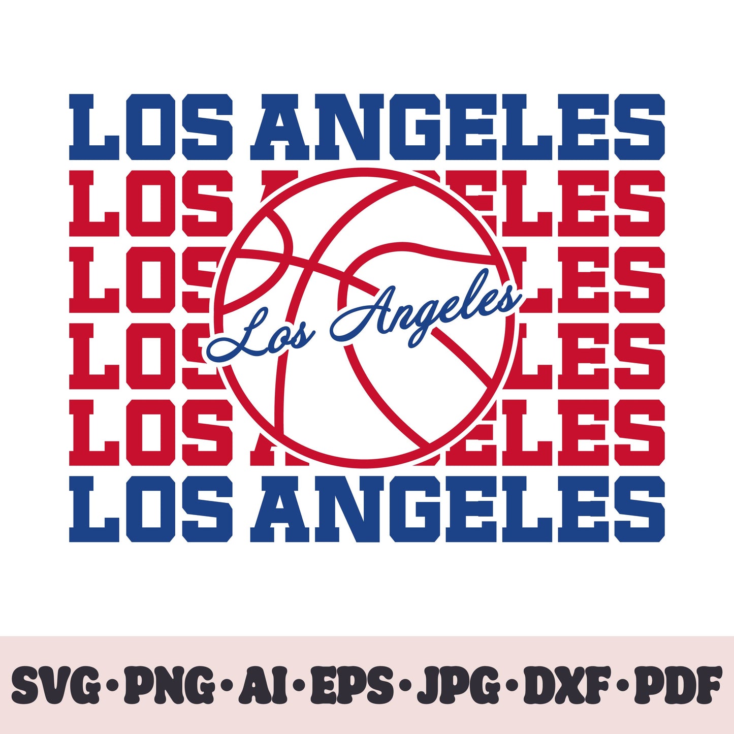 Los Angeles Clippers basketball team SVG Cricut cut file. PNG Clipart. Silhouette sublimation print. Sports fan image Ai, EPS, JPG, DXF, PDF.