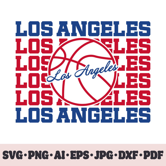 Los Angeles Clippers basketball team SVG Cricut cut file. PNG Clipart. Silhouette sublimation print. Sports fan image Ai, EPS, JPG, DXF, PDF.